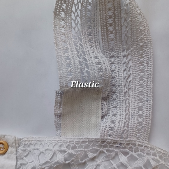 Goa Beachwear By Japna Women Sleeveless Crop Top Large White -Button Accents - Picture 7 of 14